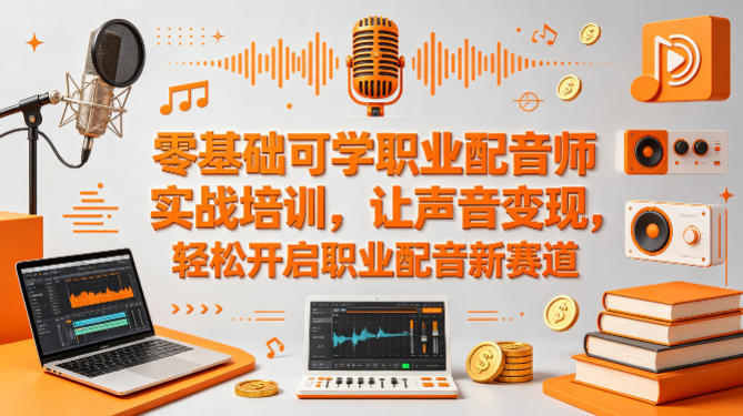 零基础可学职业配音师实战培训，让声音变现，轻松开启职业配音新赛道-蓝天网创