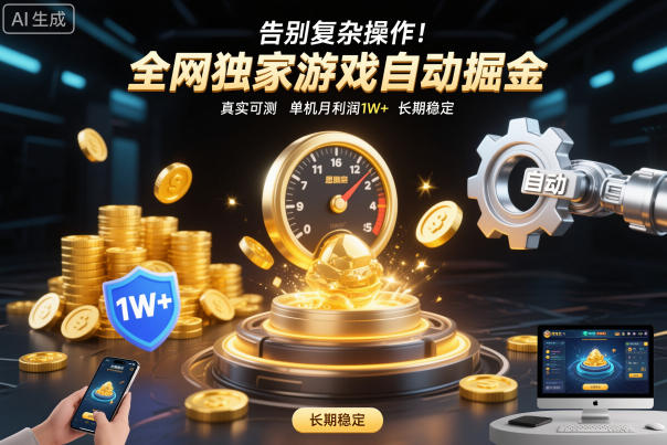 告别复杂操作！全网独家游戏自动掘金，真实可测，单机月利润1W+，长期稳定【揭秘】-蓝天网创