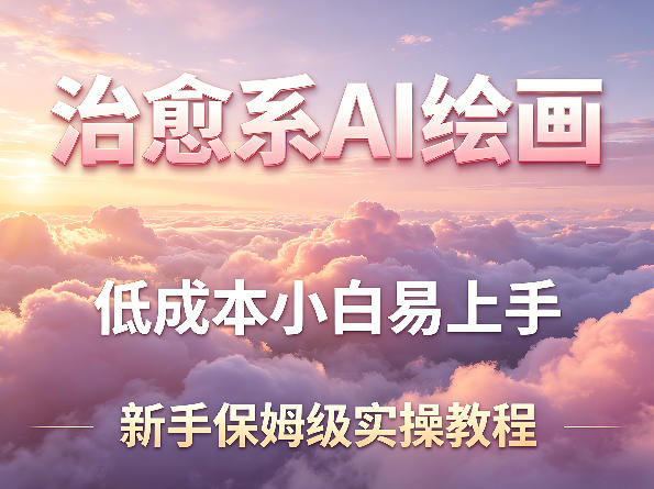 治愈系AI绘画提示词项目，低成本小白易上手，每天10分钟，新手保姆级实操教程-蓝天网创