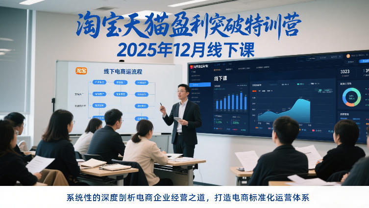 淘宝天猫盈利突破特训营25年12月线下课，系统性的深度剖析电商企业经营之道，打造电商标准化运营体系-蓝天网创