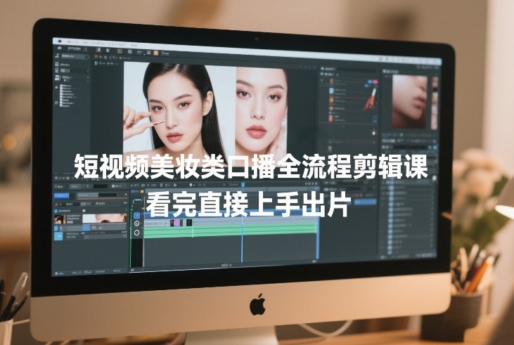 短视频美妆类口播全流程剪辑课，看完直接上手出片-蓝天网创