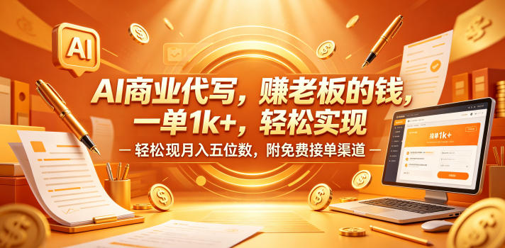 AI商业代写，賺老板的钱，一单1k+，轻松实现月入五位数，附免费接单渠道【揭秘】-蓝天网创