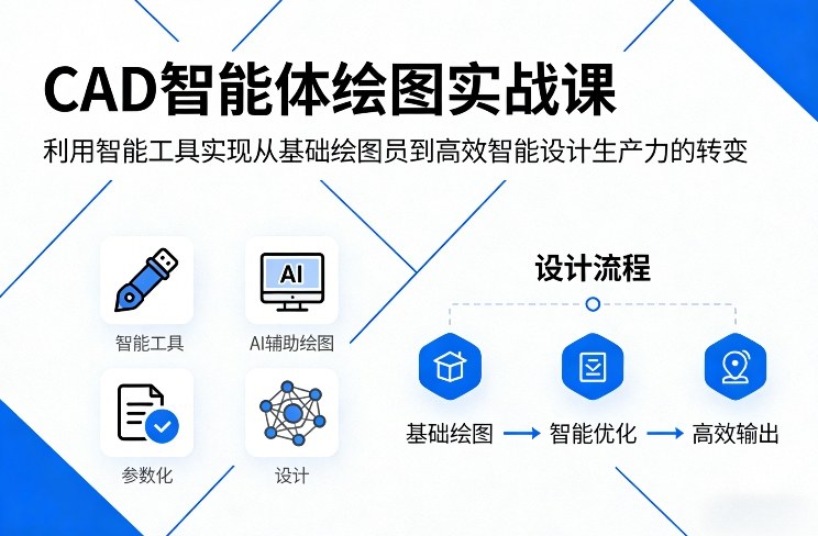 CAD智能体绘图实战课，利用智能工具，实现从基础绘图员到高效智能设计生产力的转变-蓝天网创