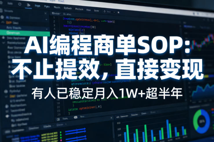 AI编程商单SOP，AI编程不能只给工作提效，还要直接变现，有人已经稳定月入1W+半年了-蓝天网创