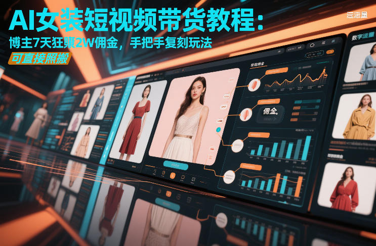AI女装短视频带货教程：博主7天狂賺2W佣金，手把手复刻玩法，可直接照搬-蓝天网创