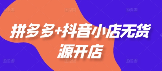 拼多多+抖音小店无货源开店，包括：选品、运营、基础、付费推广、爆款案例等(更新25年11月)-蓝天网创
