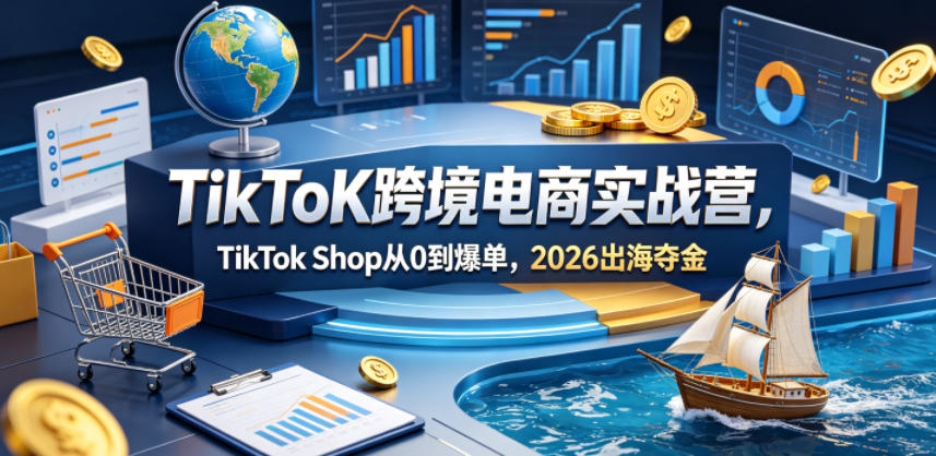 TikToK跨境电商实战营，TikTok Shop从0到爆单，2026出海夺金-蓝天网创