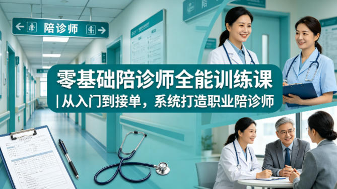 零基础陪诊师全能训练课｜从入门到接单，系统打造职业陪诊师-蓝天网创