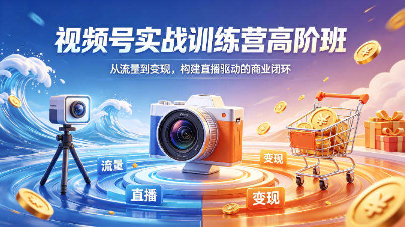 视频号实战训练营高阶班，从流量到变现，构建直播驱动的商业闭环（26年4月）-蓝天网创