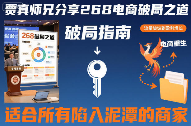 贾真师兄分享268电商破局之道-适合所有陷入泥潭的商家-蓝天网创