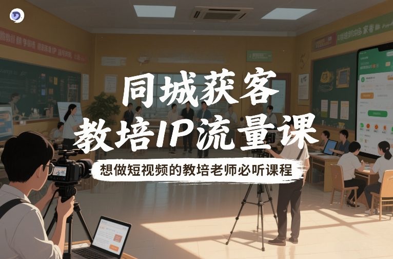 同城获客，教培IP流量课，想做短视频的教培老师必听课程-蓝天网创