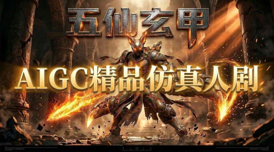 AIGC精品仿真人短剧教学，以五仙玄甲风为例展示保姆级实操教学-蓝天网创