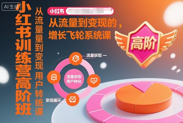 小红书训练营高阶班，从流量到变现的增长飞轮系统课-蓝天网创