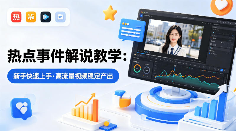 某大V的热点事件解说教学，新手也能快速上手，稳定产出高流量解说视频-蓝天网创