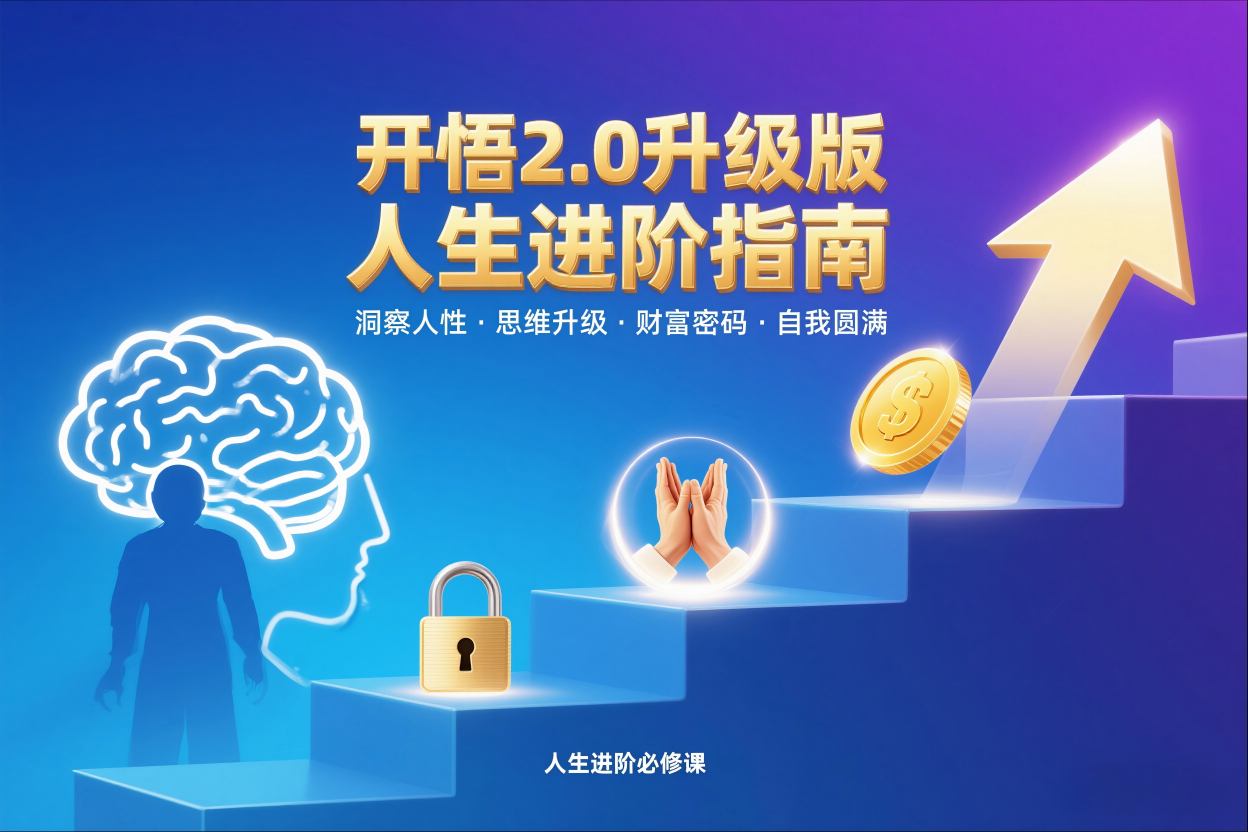 开悟2.0升级版人生进阶指南，洞察人性-思维升级-财富密码-自我圆满-蓝天网创