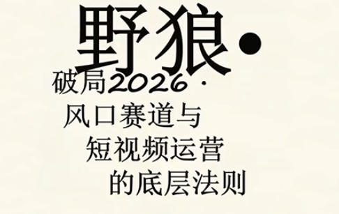 野狼团队·多平台实操运营课，覆盖AI口播、服装、好物、漫剪等热门玩法（更新4月）-蓝天网创