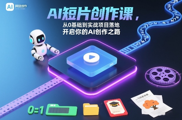 AI短片创作课，从0基础到实战项目落地，开启你的AI创作之路（更新）-蓝天网创