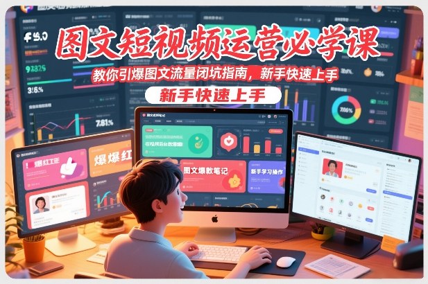 图文短视频运营必学课，教你引爆图文流量闭坑指南，新手快速上手-蓝天网创