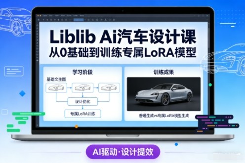 Liblib Ai汽车设计课，从0基础文生图，到教你训练专属设计和风格LoRA模型-蓝天网创
