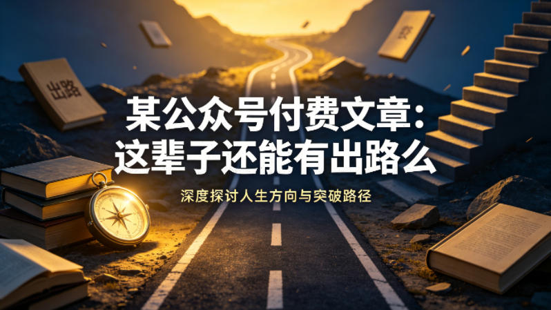 某公众号付费文章：这辈子还能有出路么-蓝天网创