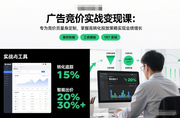 广告竞价实战变现课：专为竞价员量身定制，掌握高转化投放策略实现业绩增长-蓝天网创