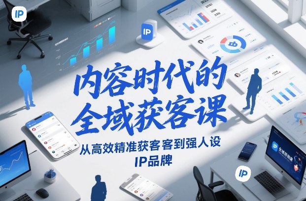 内容时代的全域获客课，从高效精准获客到强人设IP品牌-蓝天网创