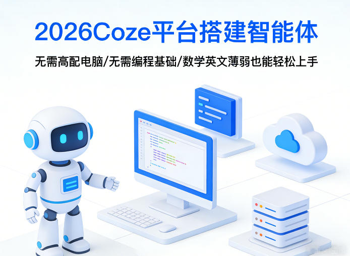 2026Coze平台搭建智能体，无需高配电脑、无需编程基础，哪怕数学和英文薄弱也能轻松上手-蓝天网创