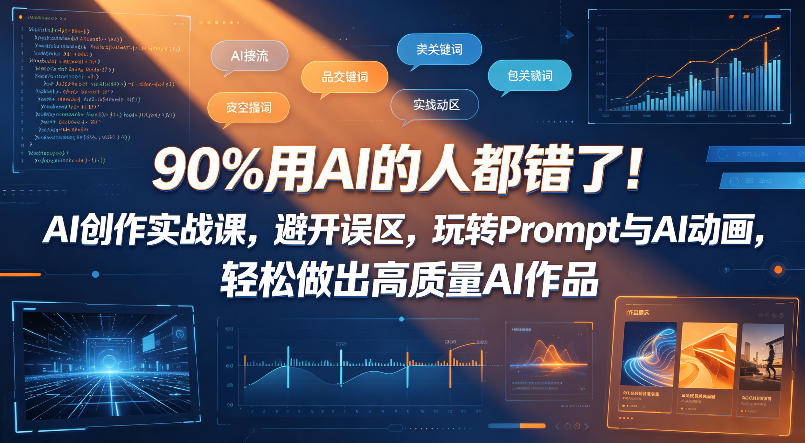 90%用AI的人都错了！AI创作实战课，避开误区，玩转Prompt与AI动画，轻松做出高质量AI作品-蓝天网创