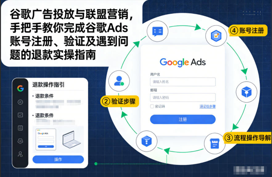 谷歌广告投放与联盟营销，手把手教你完成谷歌Ads账号注册、验证及遇到问题的退款实操指南-蓝天网创
