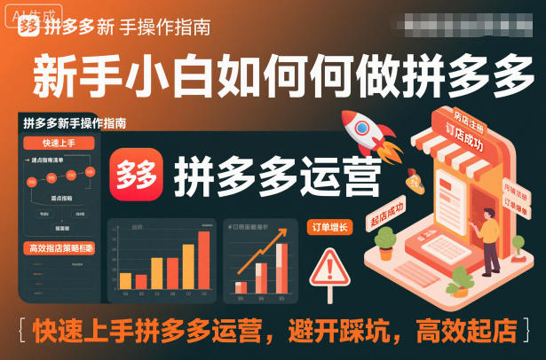 新手小白如何做拼多多，快速上手拼多多运营，避开踩坑，高效起店-蓝天网创