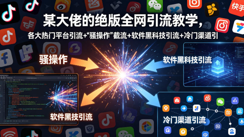 某大佬的绝版全网引流教学，各大热门平台引流+”骚操作”截流+软件黑科技引流+冷门渠道引流等-蓝天网创
