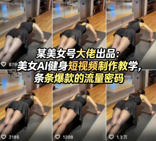 某美女号大佬出品：美女AI健身短视频制作教学，条条爆款的流量密码-蓝天网创