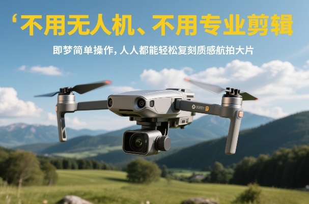 不用无人机、不用专业剪辑，即梦简单操作，人人都能轻松复刻质感航拍大片-蓝天网创