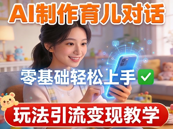AI制作育儿对话，零基础轻松上手，玩法引流变现教学-蓝天网创