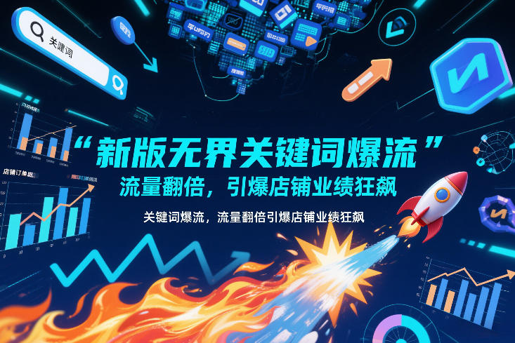 新版无界关键词爆流，流量翻倍，引爆店铺业绩狂飙-蓝天网创