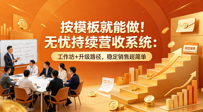 按模板就能做！无忧持续营收系统：工作坊+升级路径，稳定销售超简单【原创双语字幕】-蓝天网创