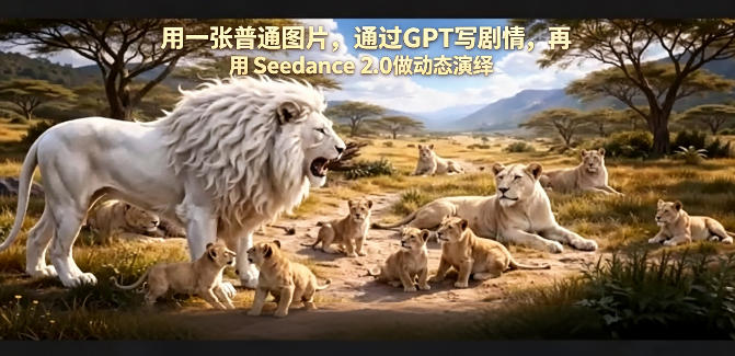 用一张普通图片，通过GPT写剧情，再用Seedance 2.0做动态演绎，居然能生成迪士尼风格搞笑动画-蓝天网创