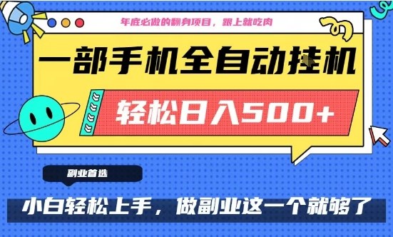 年底必做翻身项目，只需一部手机，每天操作十几分钟，轻松日入500+【揭秘】-蓝天网创