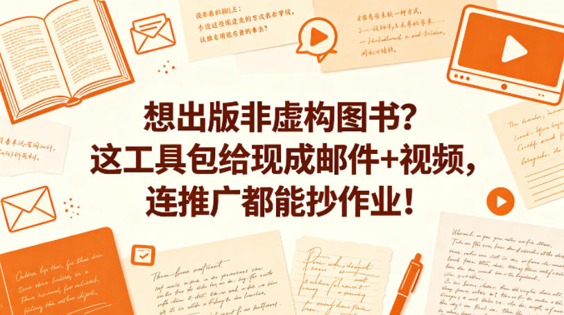 想出版非虚构图书？这工具包给现成邮件+视频，连推广都能抄作业！【原创双语字幕】-蓝天网创
