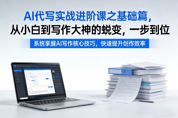 AI代写实战进阶课之基础篇，从小白到写作大神的蜕变，一步到位【揭秘】-蓝天网创