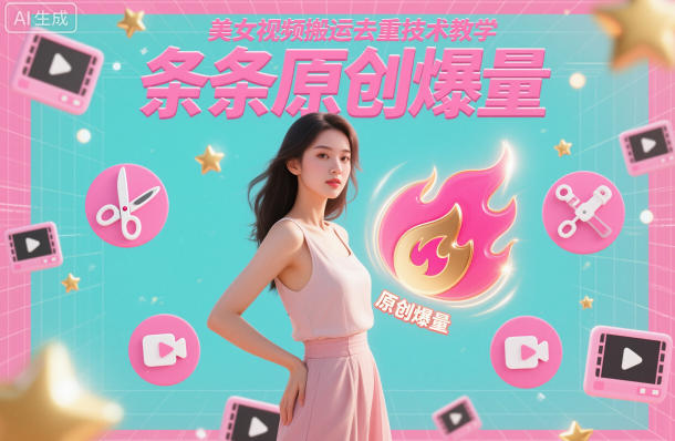 美女视频搬运去重技术教学，条条原创爆量-蓝天网创