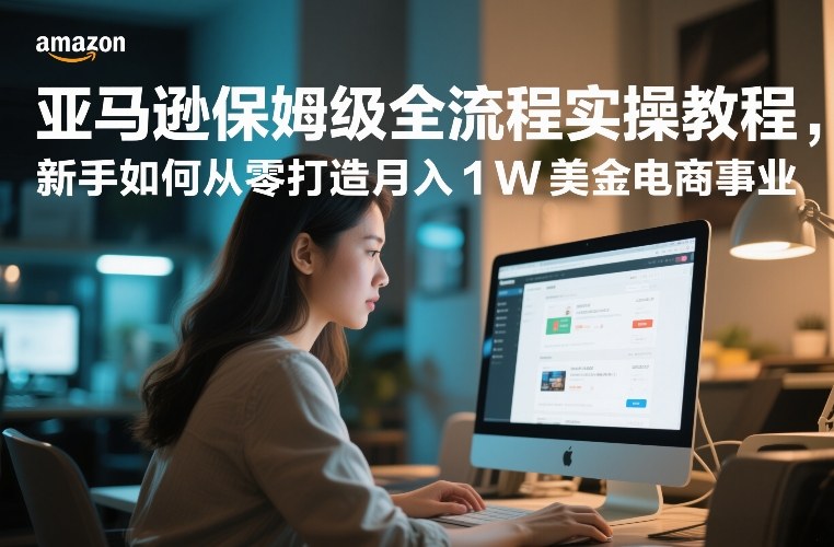 亚马逊保姆级全流程实操教程，新手如何从零打造月入1W美金电商事业-蓝天网创