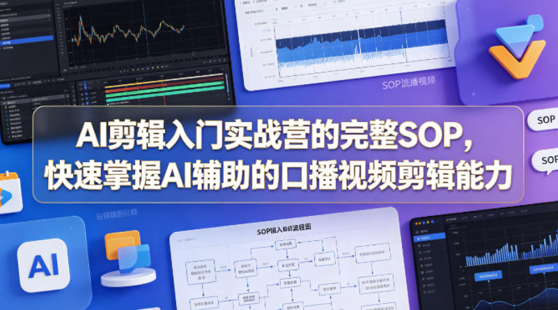 AI剪辑入门实战营的完整SOP，快速掌握AI辅助的口播视频剪辑能力-蓝天网创