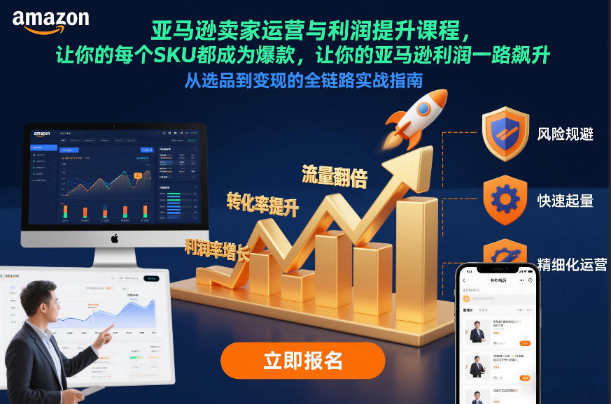 亚马逊卖家运营与利润提升课程，让你的每个SKU都成为爆款，让你的亚马逊利润一路飙升（更新26年3月）-蓝天网创