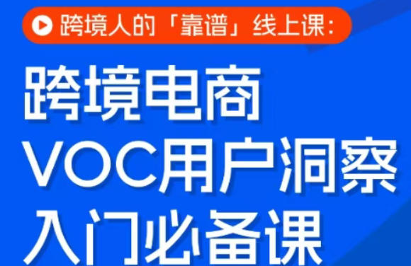 跨境电商VOC用户洞察入门必备课，跨境人的靠谱线上课-蓝天网创