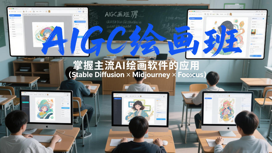 AIGC绘画班，掌握主流Ai绘画软件的应用（Stable Diffusion x Midjourney x Fooocus）-蓝天网创