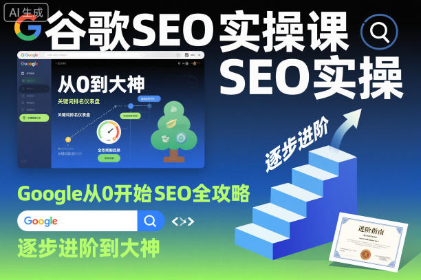 谷歌SEO实操课，Google从0开始SEO全攻略，逐步进阶到大神-蓝天网创