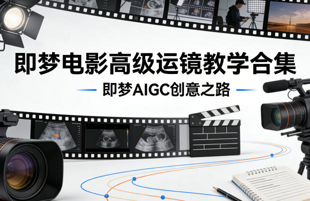 即梦电影高级运镜教学合集，即梦AIGC创意之路-蓝天网创
