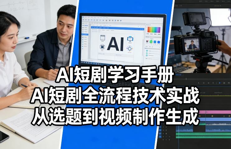 AI短剧学习手册，AI短剧全流程技术实战，从选题到视频制作生成-蓝天网创