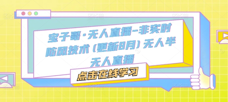 宝子哥·无人直播-非实时防风技术(更新25年12月)无人半无人直播-蓝天网创